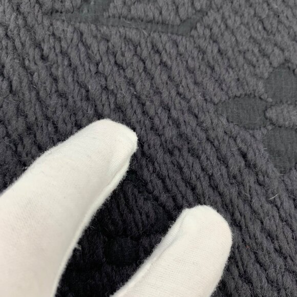 Louis Vuitton Dark Gray Logo Monogram Wool Fringe Scarf - Picture 8 of 8